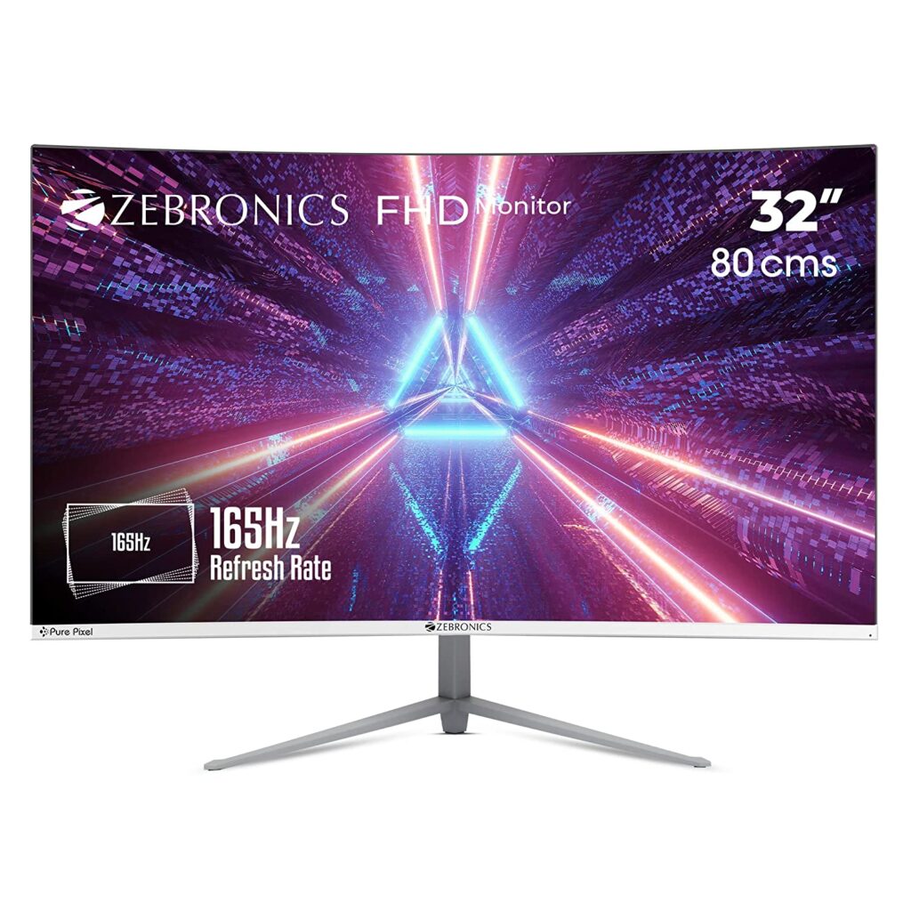 ZEBRONICS Gaming Monitor AC32FHD LED Curved 165Hz 80cm (32")